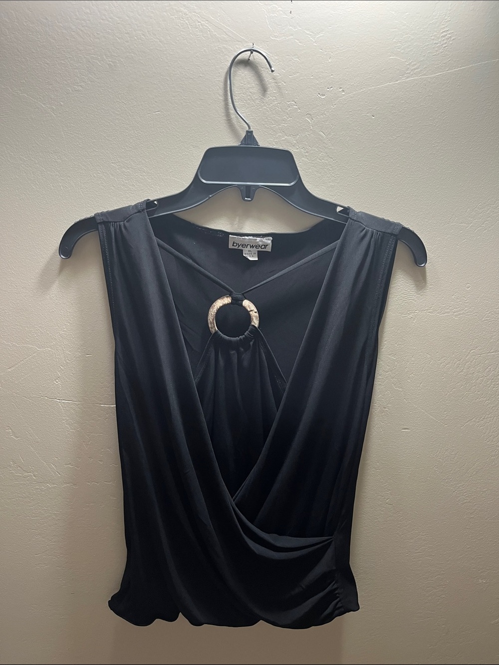 Black Strapless-Inspired Drape Dress with Ring Detail
